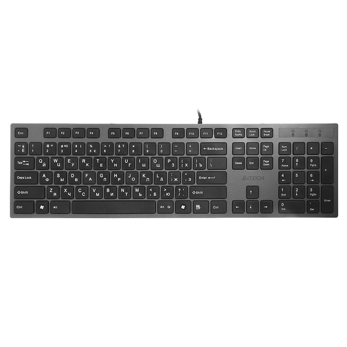 Клавиатура A4 KV-300H серый/черный USB slim #1