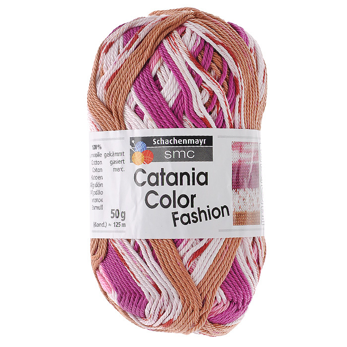 Пряжа для вязания "Catania Color Fashion", цвет: коричневый, фиолетовый, розовый (00187), 125 м, 50 г #1