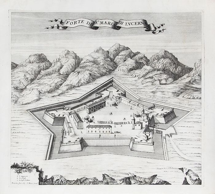 План Форта ди Санта-Мария-ди Люцерна. Гравюра. Западная Европа, вторая половина XVII века  #1