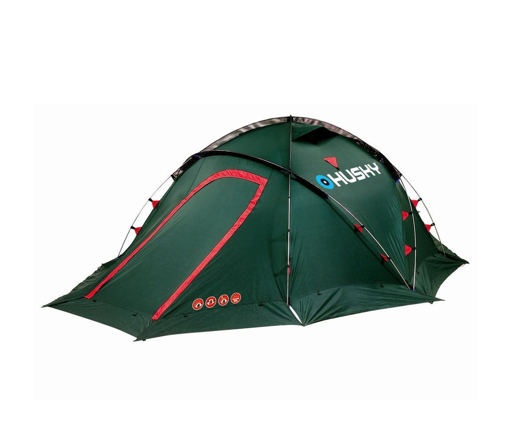 Палатка туристическая экстремальная Husky FIGHTER 3-4, цвет: зеленый  #1