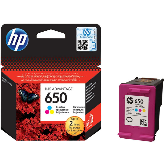 Картридж HP 650, цветной (colour), оригинальный, для струйного принтера (CZ102AE)  #1