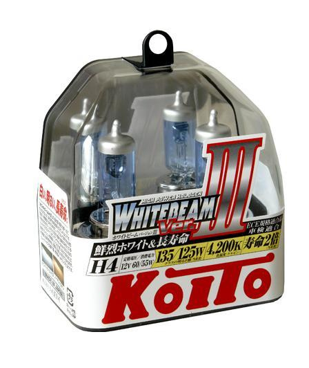 Комплект галогеновых ламп Koito Whitebeam H4, 12V, 60/55W, 4200 К, 2 шт #1