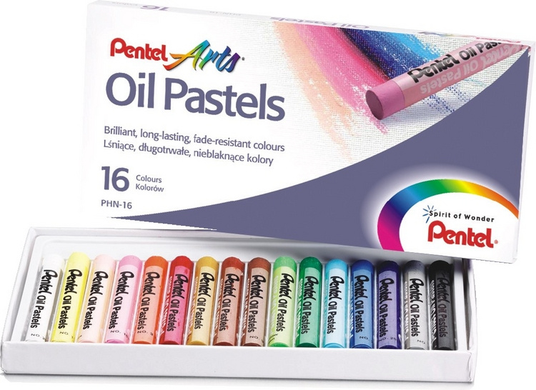 Пастель масляная Pentel "Oil Pastels", 16 цветов. PHN-16 #1