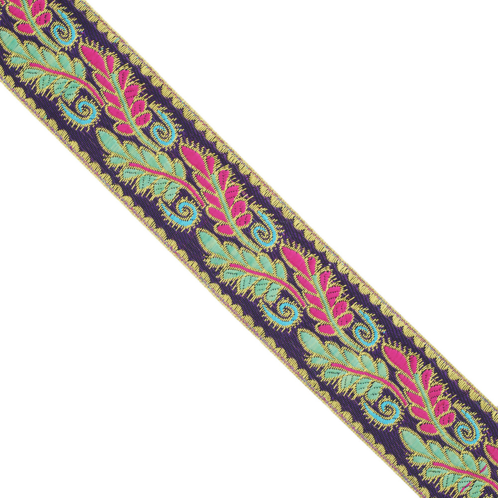Тесьма декоративная "Астра", цвет: фиолетовый (С6), ширина 4 см, длина 9 м. 7703440  #1
