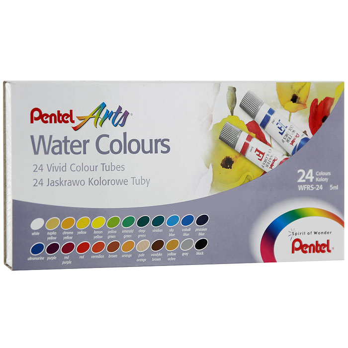Акварель Pentel "Water Colours", 24 цвета #1