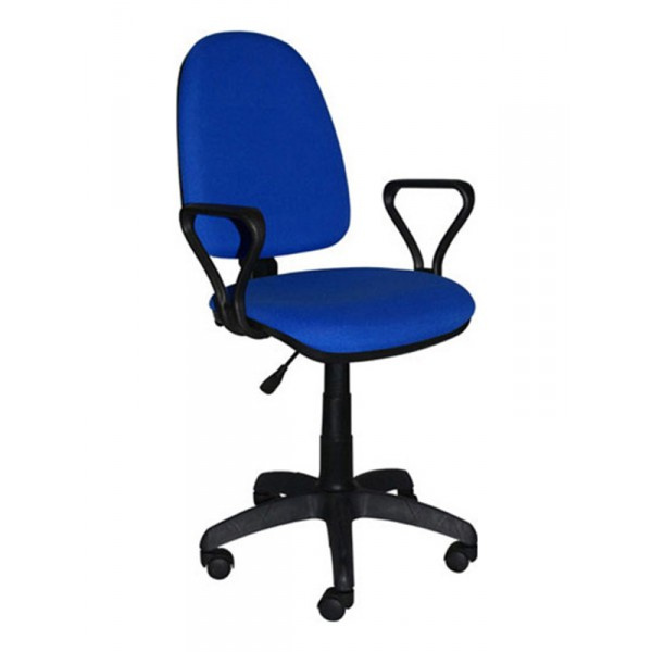 Кресло компьютерное ПРЕСТИЖ ПОЛО ткань сине-черный, пиастра, стул офисный  #1