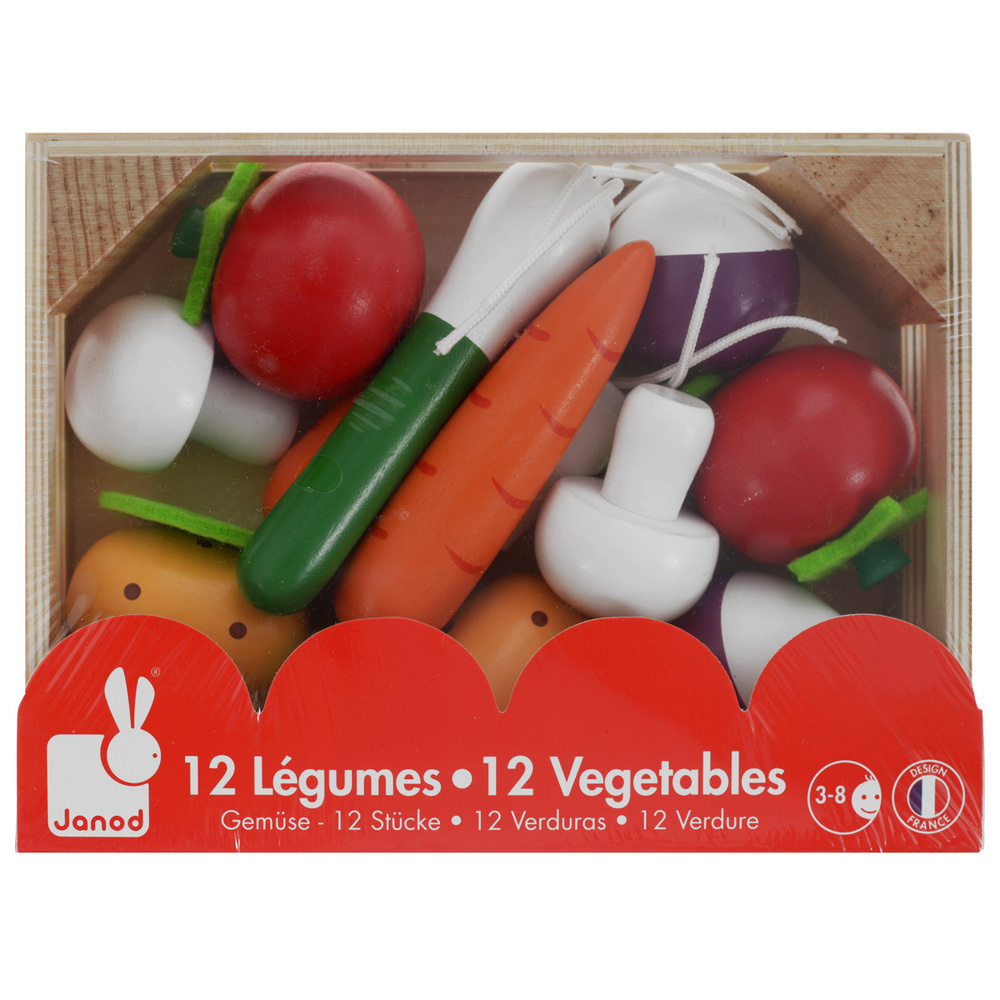 Игровой набор Janod Овощи в ящике; 12 предметов #1