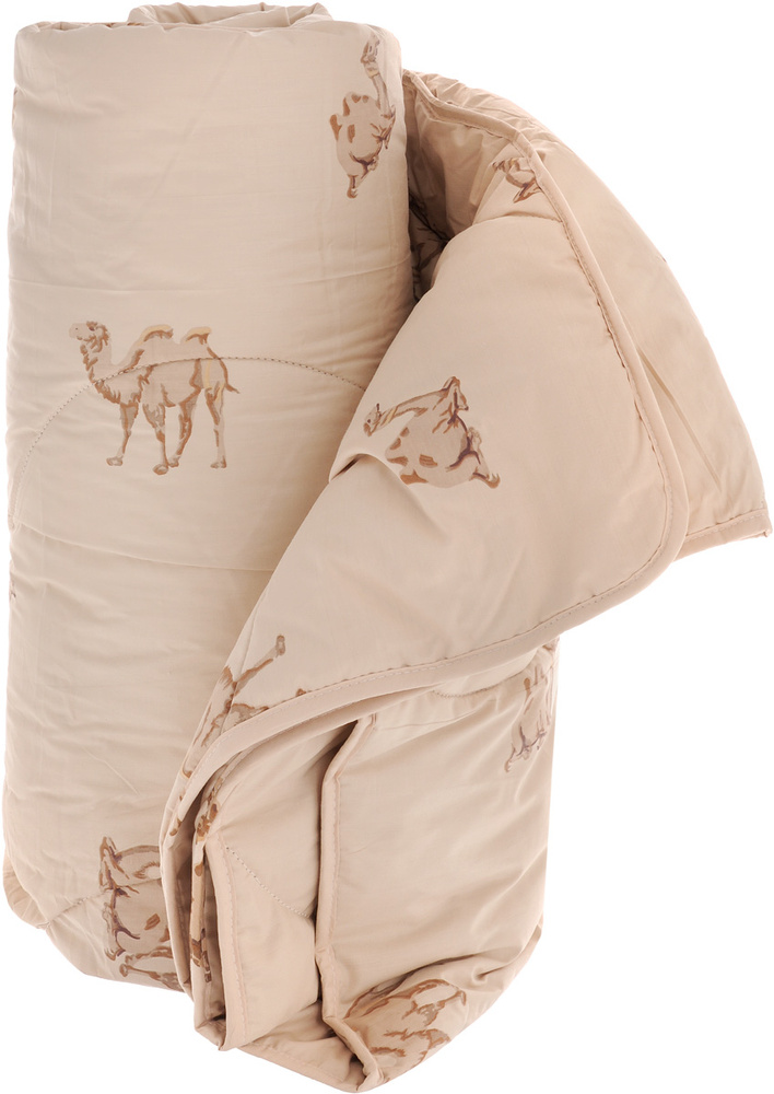 Легкие сны Одеяло Евро 200x220 см, Летнее, с наполнителем Верблюжья шерсть, комплект из 1 шт  #1
