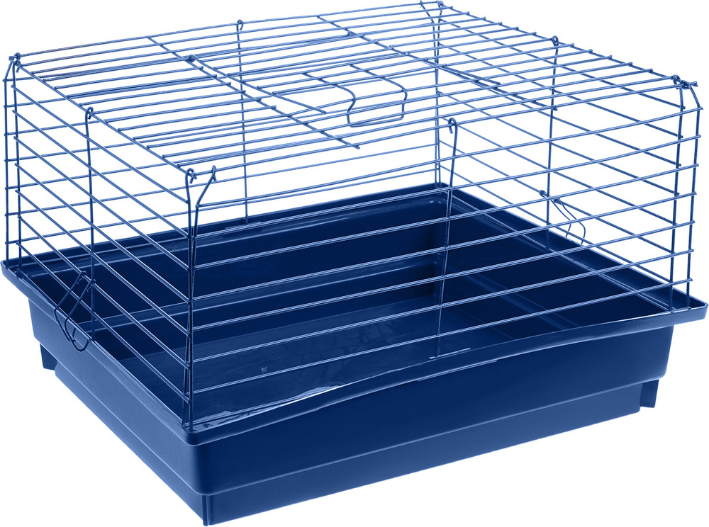 Клетка для кролика "ЗооМарк", цвет: синий поддон, синяя решетка, 60 х 40 х 35 см  #1