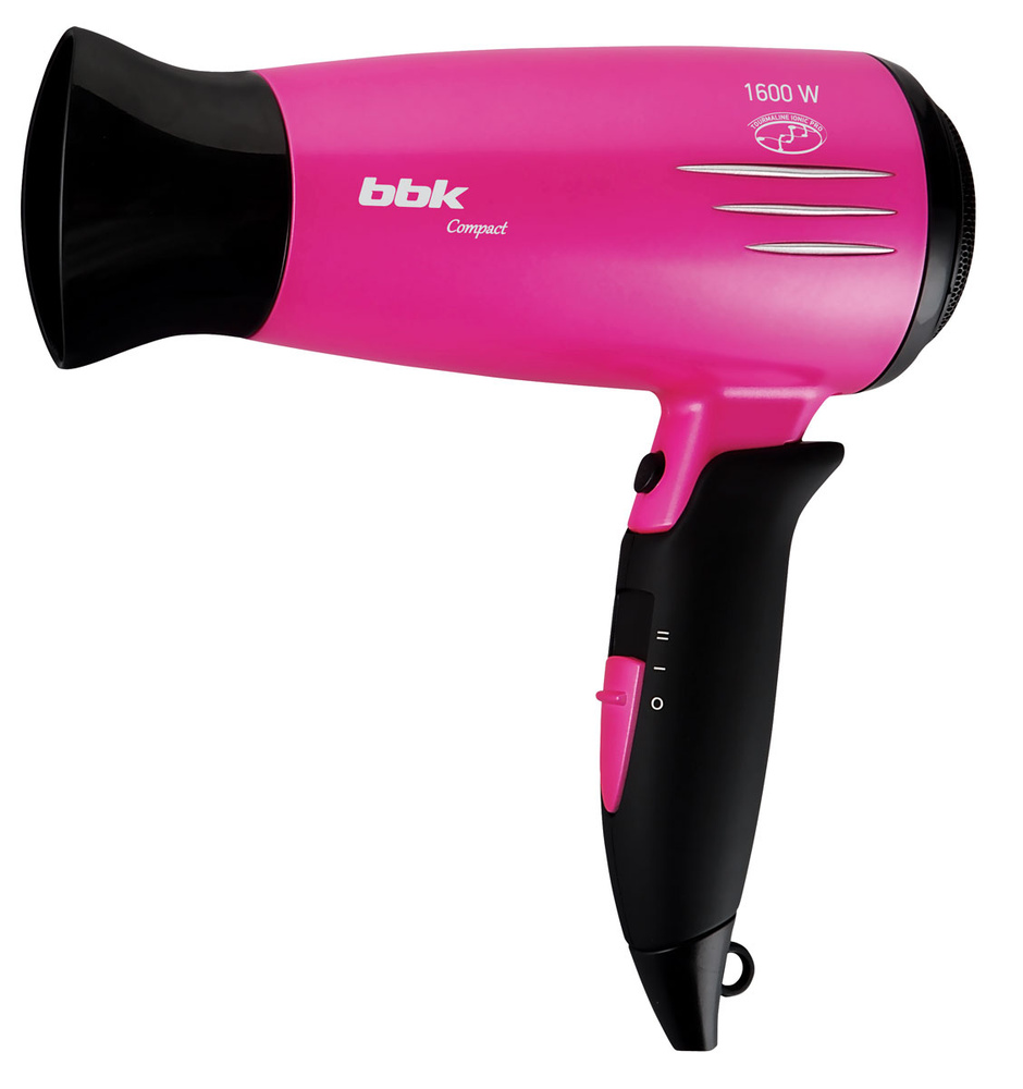 BBK Фен для волос BBK BHD1605i фен 1600 Вт, скоростей 2, фуксия, черный  #1