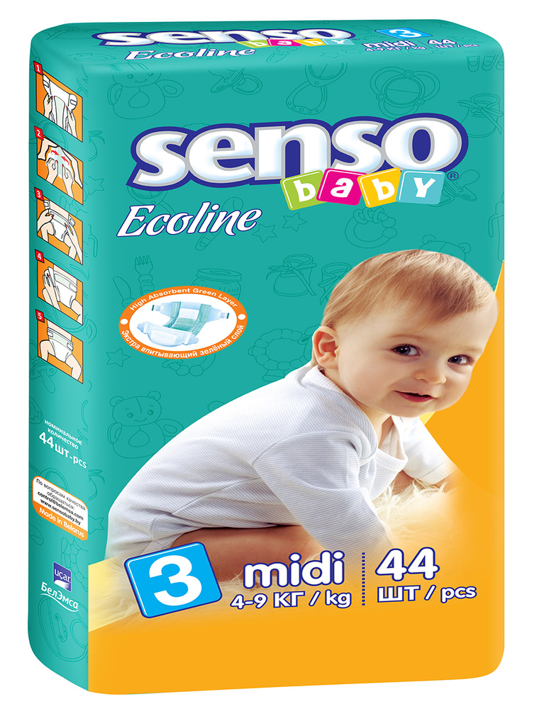 Senso Baby Ecoline Подгузники Midi 4-9 кг 44 шт #1