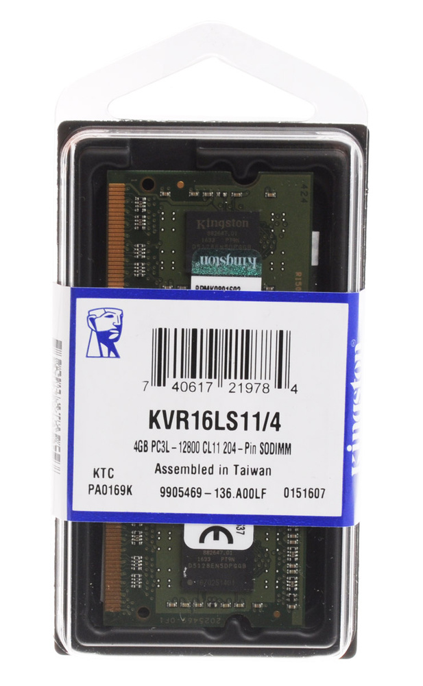 Kingston Оперативная память ValueRAM DDR3L 1600 МГц 1x4 ГБ (KVR16LS11/4) #1