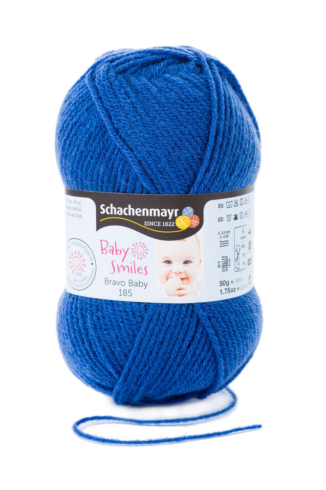 Пряжа Schachenmayr Bravo Baby Smiles 185, 185 м, 50 г, джинсовый. 9801212-01052, 3 шт  #1