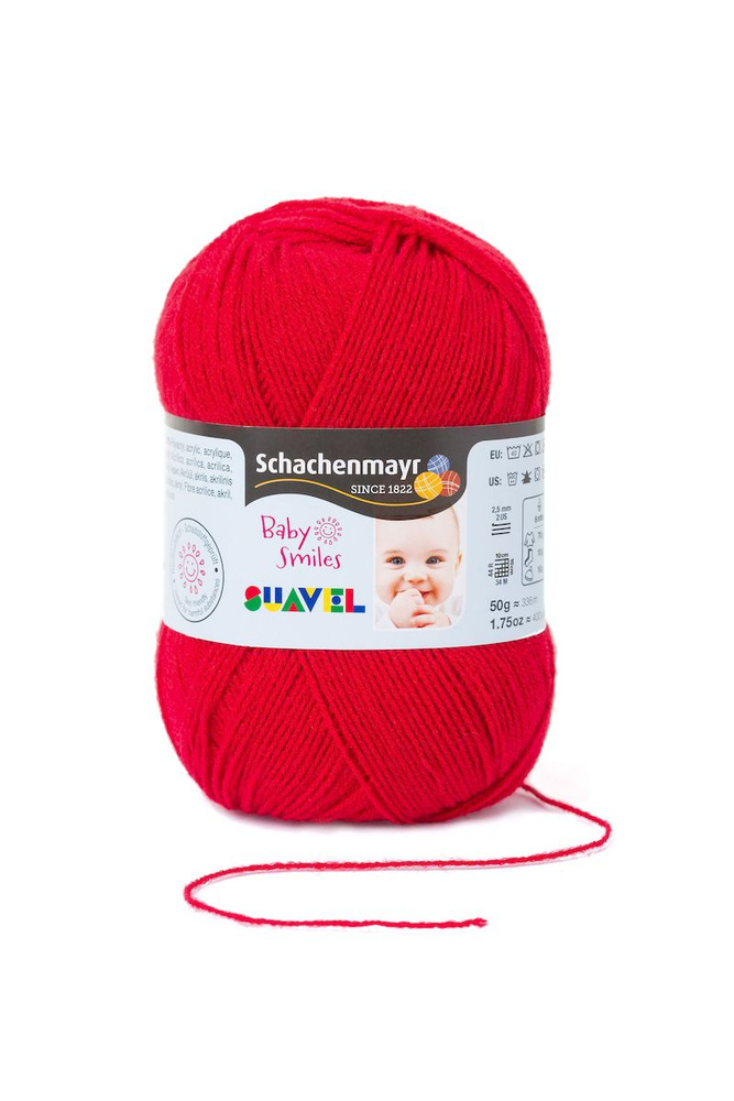 Пряжа для вязания Schachenmayr Baby Smiles Suavel, красный (01030), 366 м, 50 г, 3 шт  #1