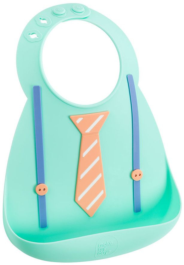Make My Day Нагрудник Baby Bib Tie & Suspender, Сертифицированный пищевой силикон  #1