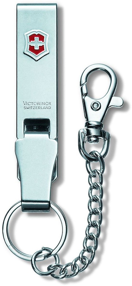 Подвеска на ремень Victorinox "Multiclip", с карабином, кольцом для ключей и цепочкой, цвет: серый металлик #1