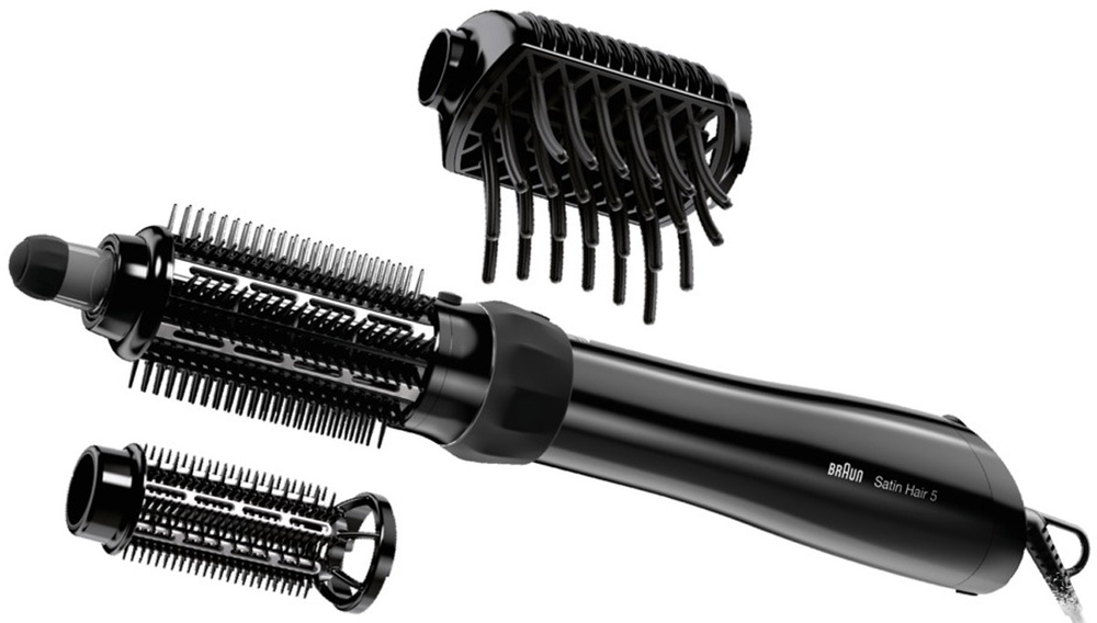 Braun Фен-щетка для волос AS 530 1000 Вт, скоростей 3, кол-во насадок 3, черный  #1