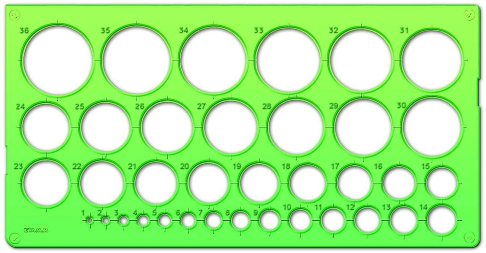 Трафарет окружностей Стамм, зеленый #1