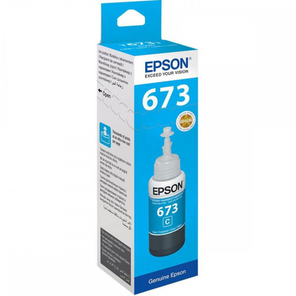 Емкость с чернилами EPSON T6732, голубая краска (cyan), оригинальная, для струйного принтера (C13T67324A) #1