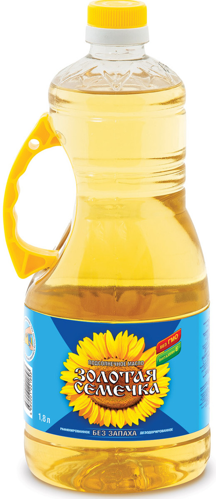 Золотая семечка масло подсолнечное рафинированное дезодорированное вымороженное первый сорт, 1,8 л  #1