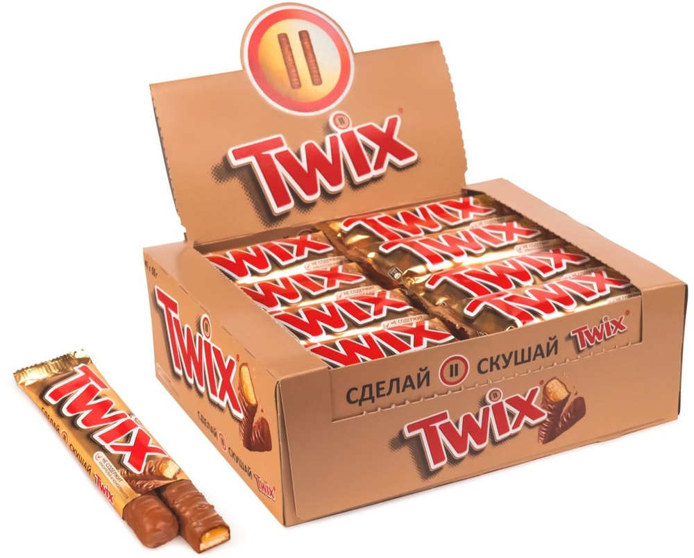 Шоколадный батончик Twix Твикс, 40 шт по 55 г #1