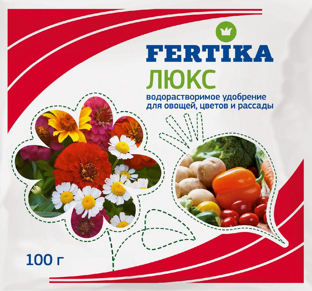 Удобрение Фертика ЛЮКС 100 г, для овощей, цветов и рассады, водорастворимое  #1