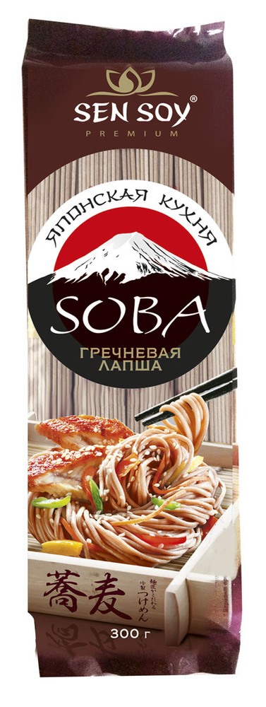 Лапша гречневая Соба / макароны Sen Soy Premium Soba, 300 г * 4 шт. #1