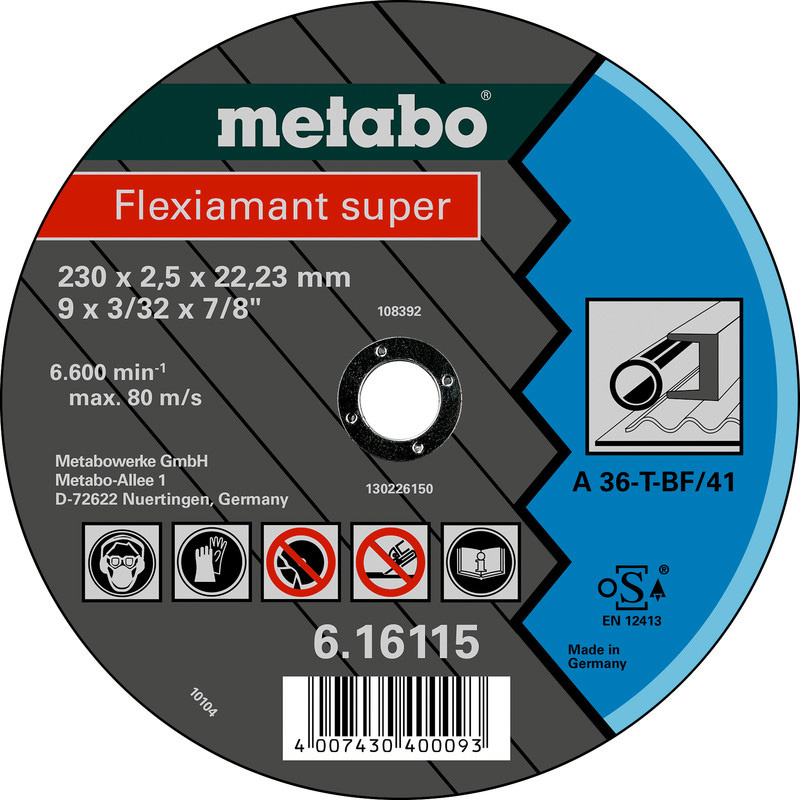 Круг отрезной Metabo "Flexiamant S", сталь, 230x2,5 мм, прямой #1