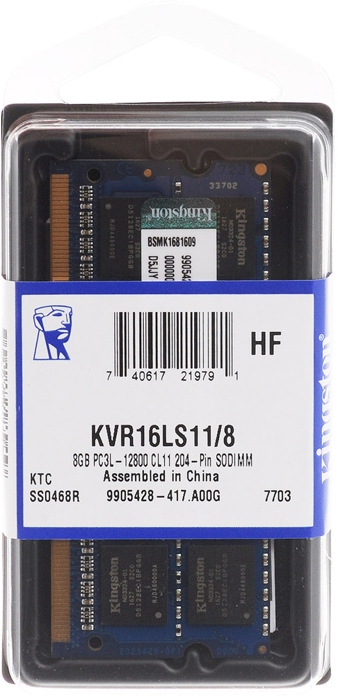 Kingston Оперативная память ValueRAM DDR3L 1600 МГц 1x8 ГБ (KVR16LS11/8) #1