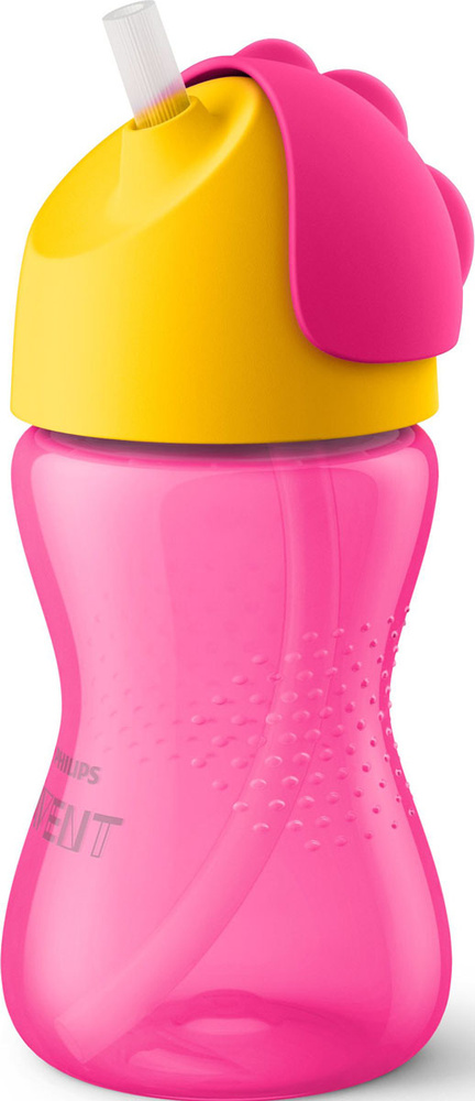 Чашка-поильник с гибкой трубочкой Philips Avent SCF798/02 от 12 мес, 300 мл, розовый, желтый  #1