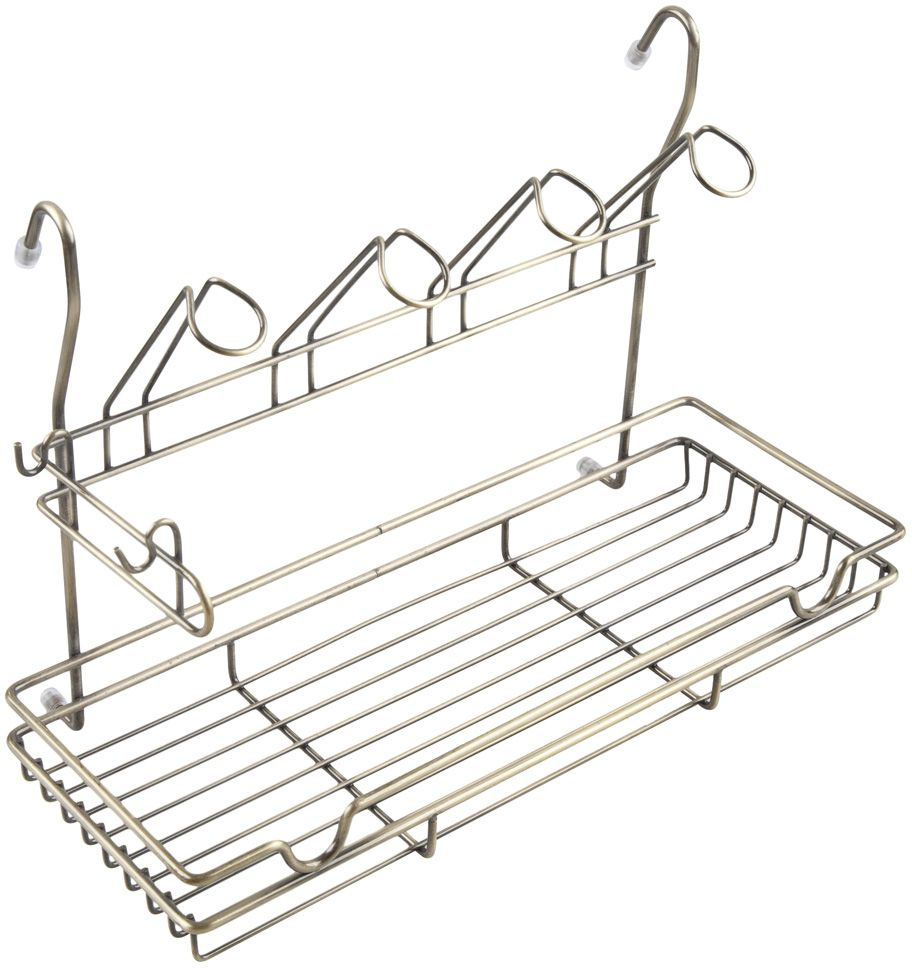 Полка кухонная "Lemax", комбинированная, навесная, на рейлинг, цвет: бронза, 39 х 18,5 х 26,5 см  #1