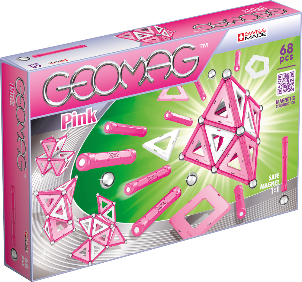 Магнитный конструктор  Geomag  Pink 68 элементов #1