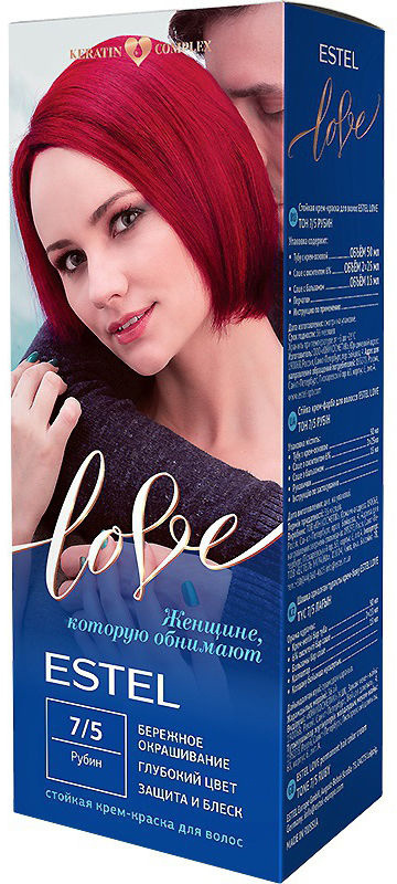 ESTEL Стойкая крем-краска для волос Love тон 7/5 Рубин #1