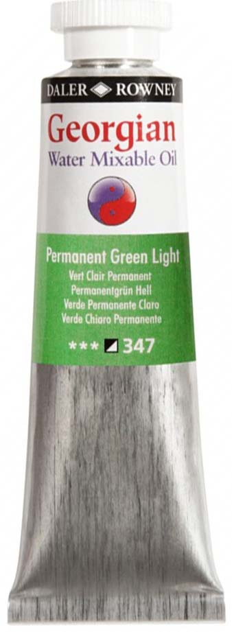 DALER ROWNEY GEORGIAN краска масляная водо-размываемая, Зеленый светлый перманентный 37 мл, художественное #1