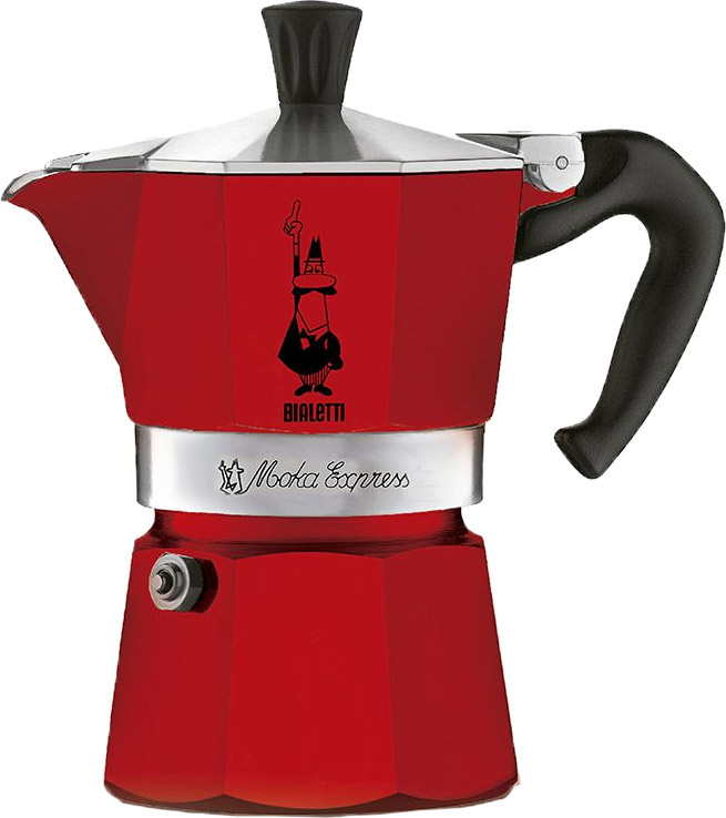 Гейзерная кофеварка Bialetti Moka Express красная на 6 чашек #1