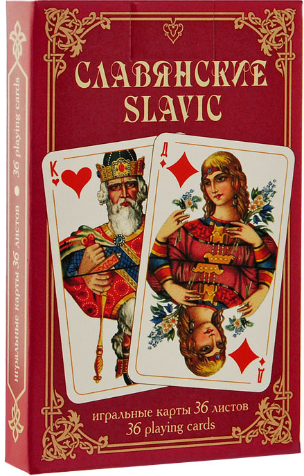 Карты игральные "Славянские", цвет: красный, 36 карт #1