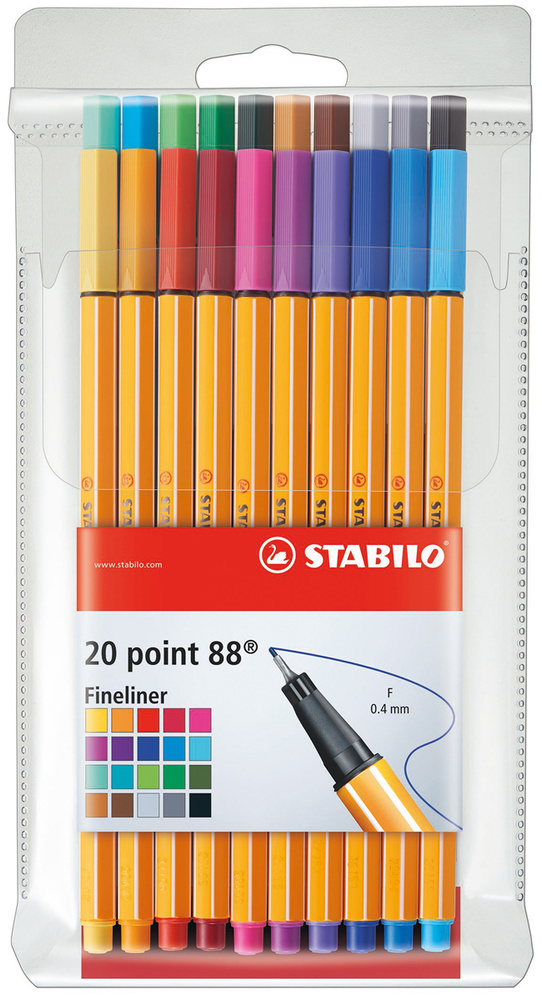 STABILO Набор капиллярных ручек Liner Point 88, 20 цветов #1