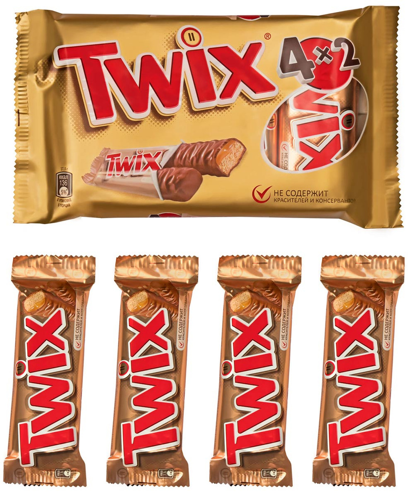 Шоколадный батончик Twix, пачка, 4 шт по 55 г #1