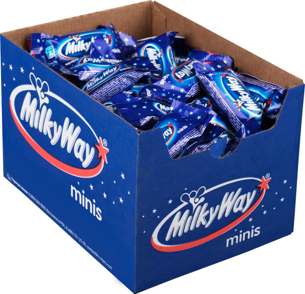 Конфеты шоколадные батончики Milky Way Minis, 1 кг / Молочный шоколад, нуга  #1