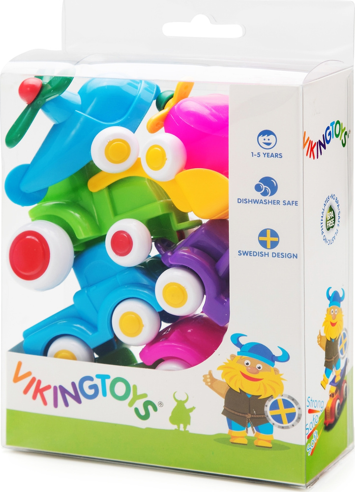 Viking Toys Набор 7 машинок и авиатехники Fun Color #1