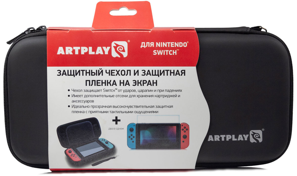 Защитный чехол с плёнкой Artplays (черный) для Nintendo Switch #1