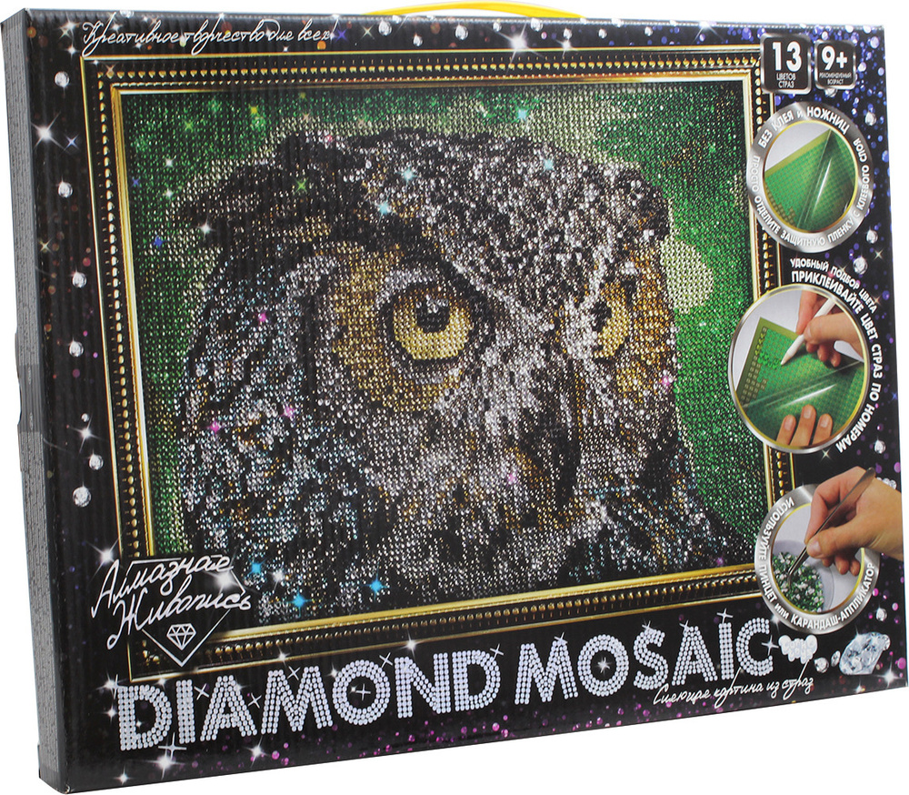 Набор для творчества Danko Toys "Diamond Mosaic. Набор 1. Сова" #1