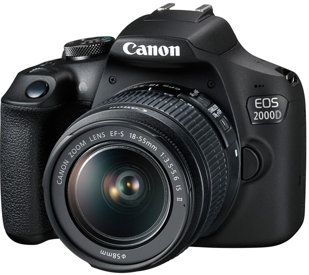 Зеркальный фотоаппарат Canon EOS 2000D Kit, 18-55 IS, Black #1