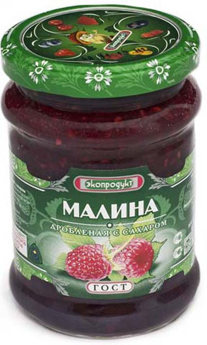 Экопродукт Малина дроблёная с сахаром, 320 г #1