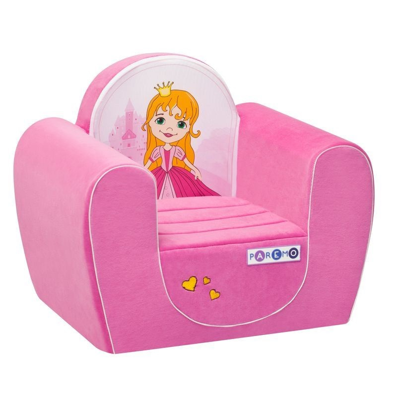 Бескаркасное (мягкое) детское кресло "Принцесса", цв. Розовый  #1