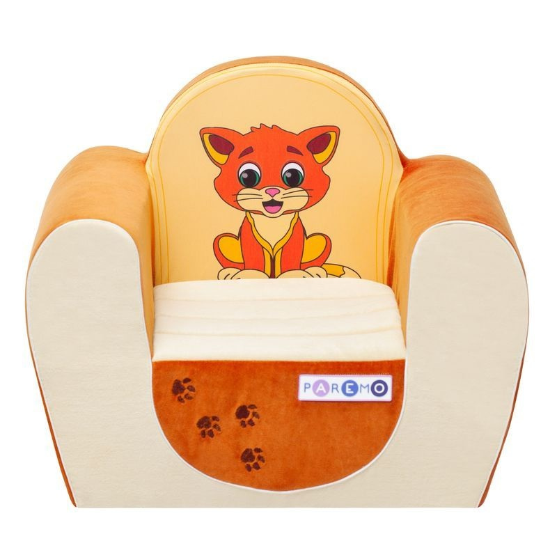 Игровое кресло "Котенок", цв. Бежевый+Оранжевый #1