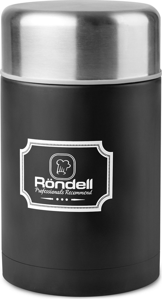 Термос для еды Rondell Picnic, цвет: черный, с внутренним контейнером, 800 мл  #1