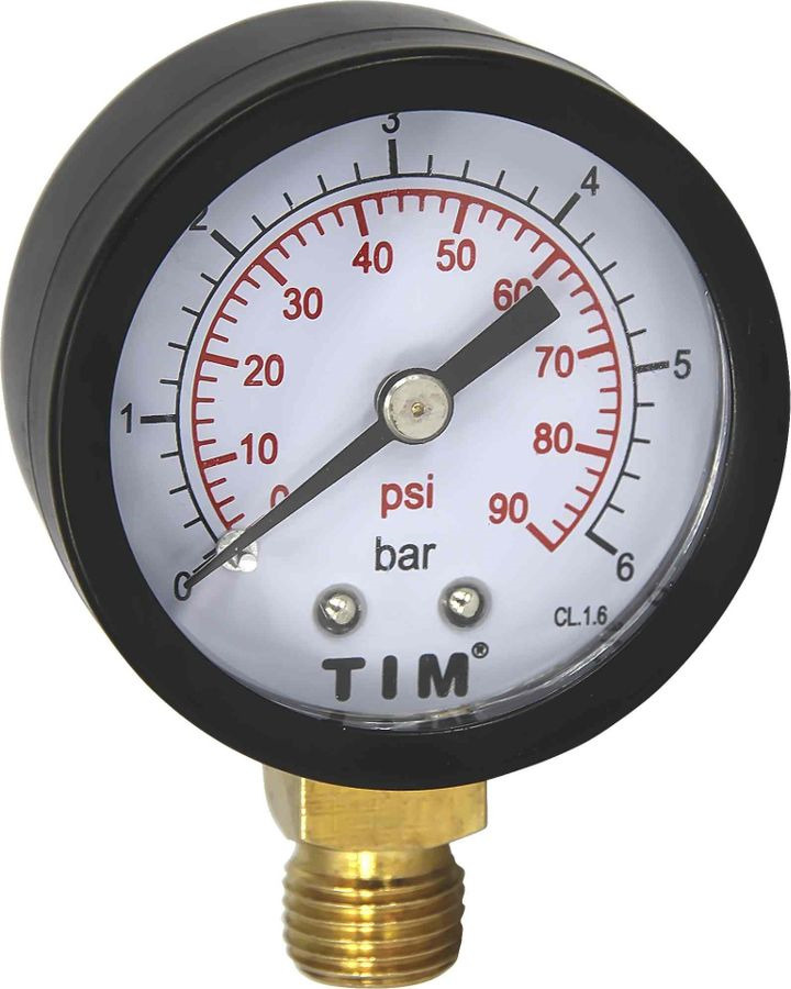Манометр для воды и отопления радиальный 6 бар, 1/4 НР TIM арт. Y50-6bar  #1