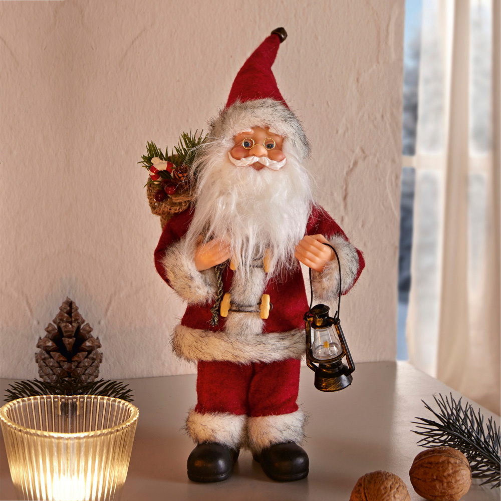 ХИТ - декор Игрушка под елку, Санта Клаус, красный, белый, высота 30см, длина 30 см  #1