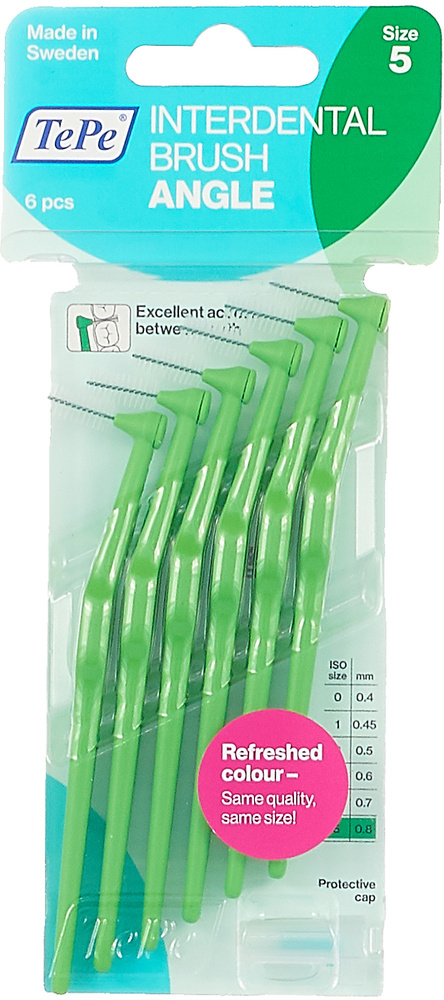 Межзубные ершики TePe Interdental Brush Angle, цвет в ассортименте, диаметр 0,8 мм, 6 шт  #1